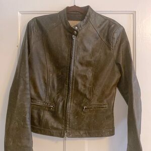 Brown leather jacket